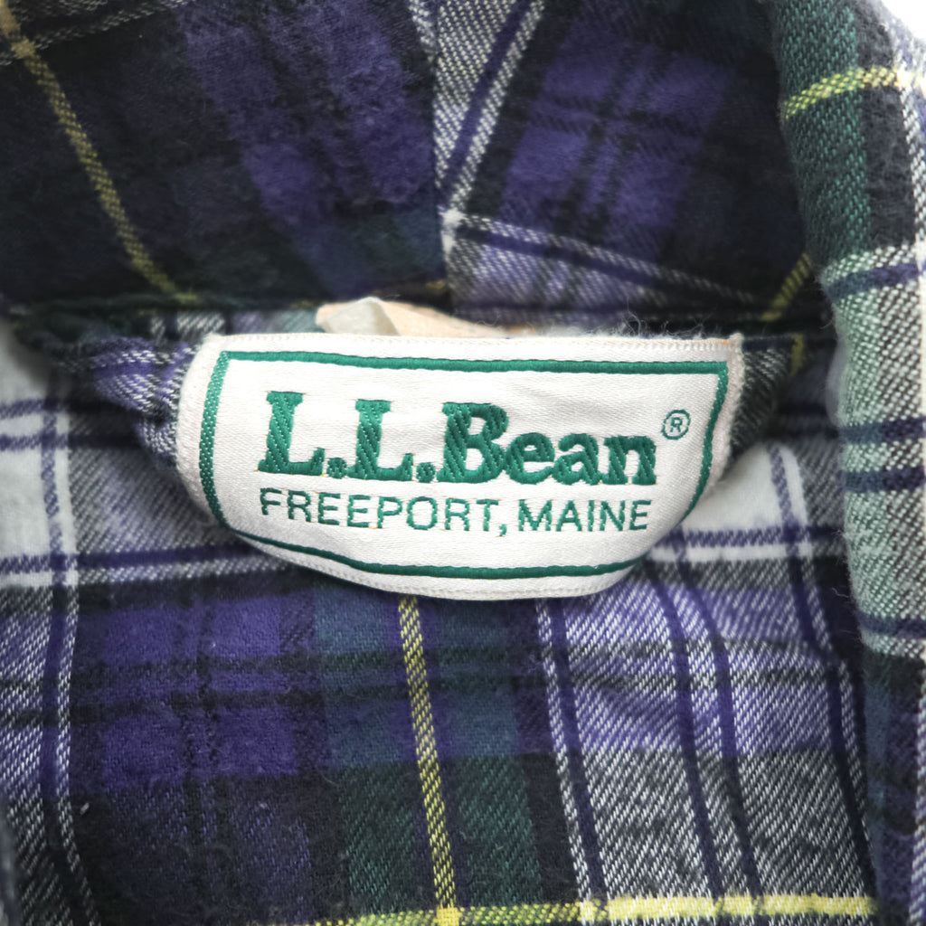 L.L.Bean 90年代 USA製 ヴィンテージ フランネルローブ ショールカラーガウン XL タータンチェック ビッグサイズ ベルト付