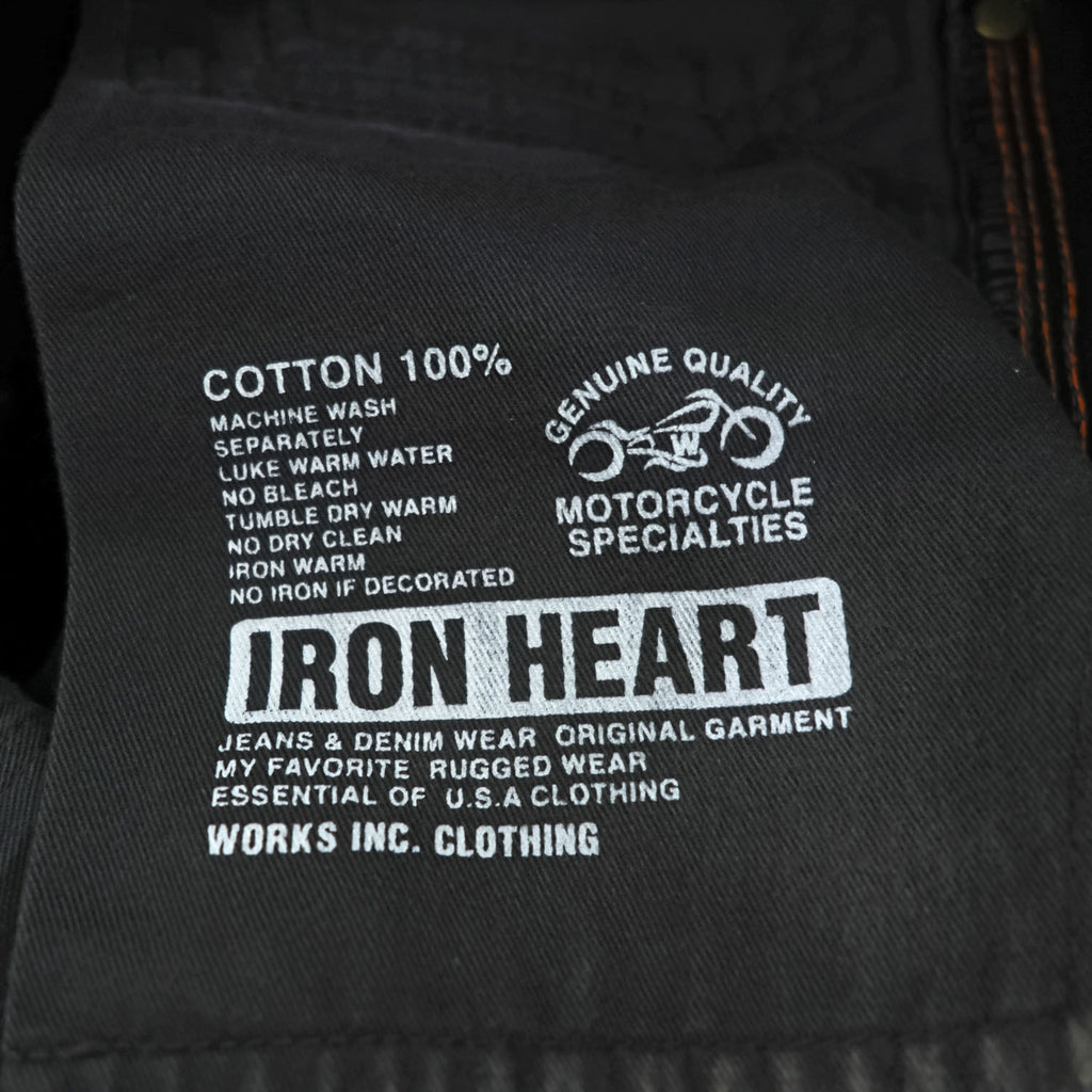 IRON HEART ブラック ウォバッシュ ペインターパンツ M ストライプ コットン100%