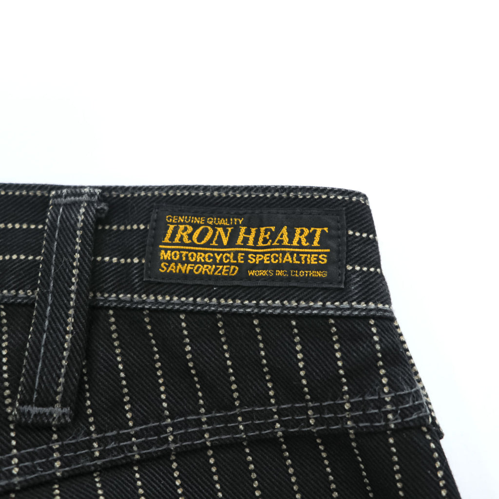 IRON HEART ブラック ウォバッシュ ペインターパンツ M ストライプ コットン100%