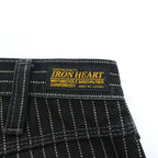IRON HEART ブラック ウォバッシュ ペインターパンツ M ストライプ コットン100%