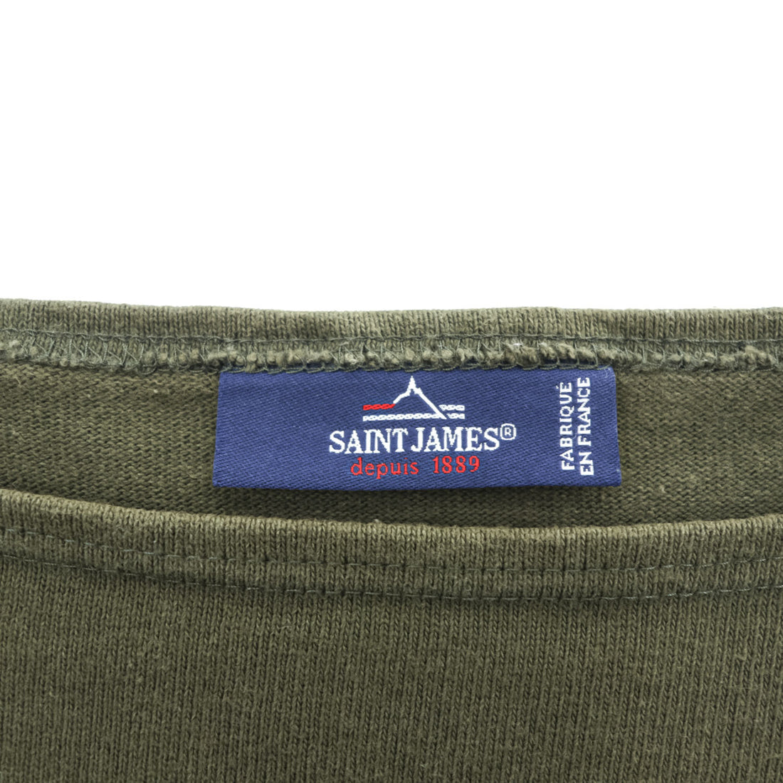 SAINT JAMES バスクシャツ 長袖 ロングスリーブ Tシャツ L カーキ ボートネック フランス製