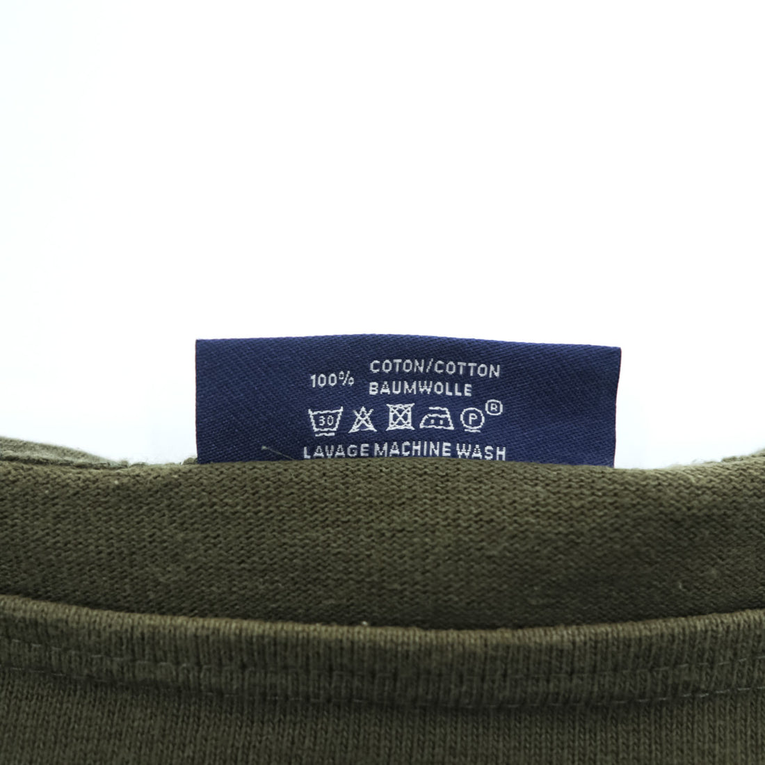 SAINT JAMES バスクシャツ 長袖 ロングスリーブ Tシャツ L カーキ ボートネック フランス製