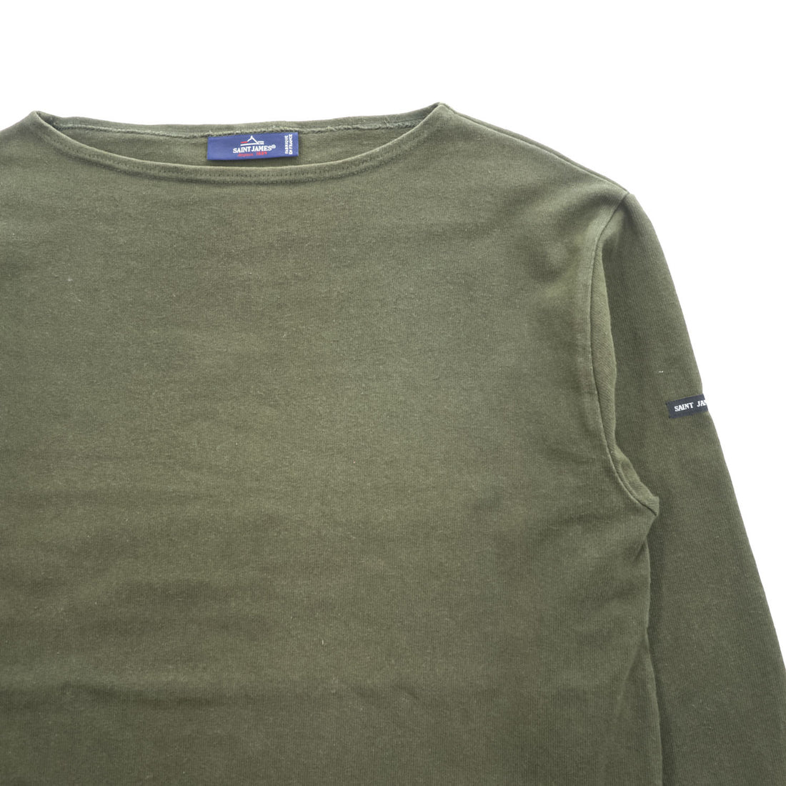 SAINT JAMES バスクシャツ 長袖 ロングスリーブ Tシャツ L カーキ ボートネック フランス製