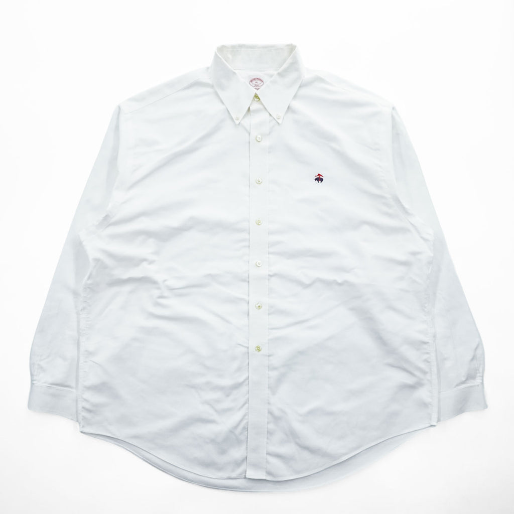 Brooks Brothers 346 Non-Iron Supima Cotton Button-Down Long Sleeve Shirt White XL