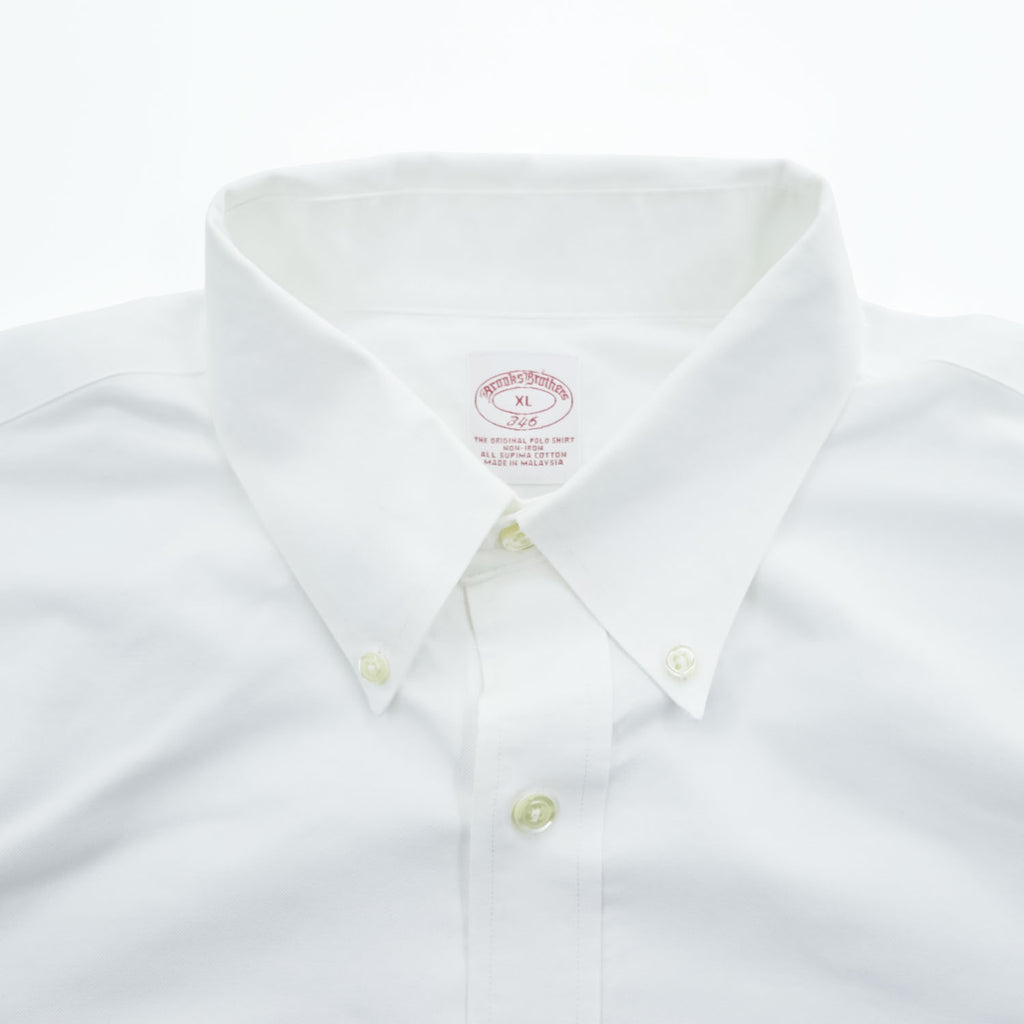 Brooks Brothers 346 Non-Iron Supima Cotton Button-Down Long Sleeve Shirt White XL