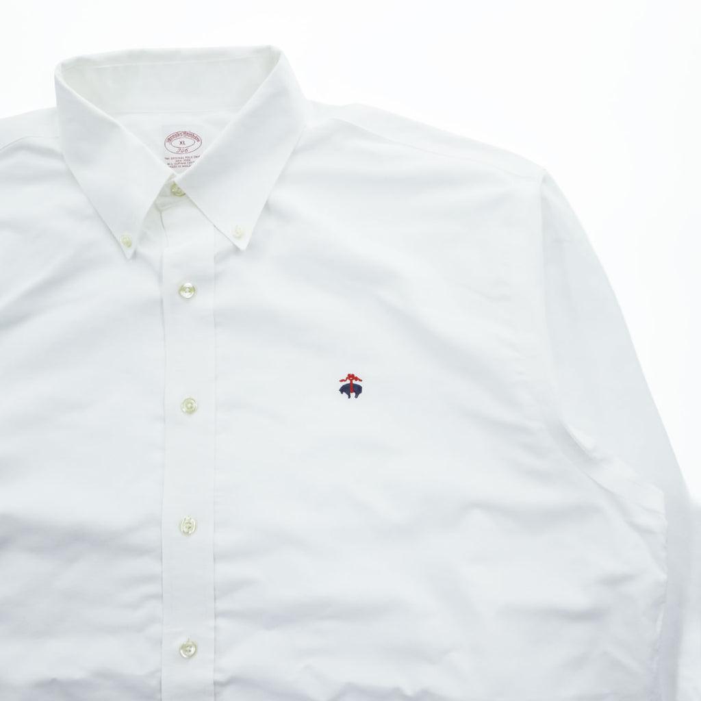 Brooks Brothers 346 Non-Iron Supima Cotton Button-Down Long Sleeve Shirt White XL