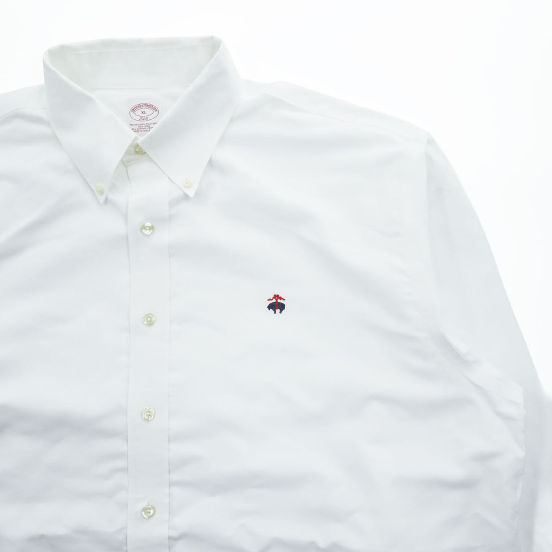 Brooks Brothers 346 Non-Iron Supima Cotton Button-Down Long Sleeve Shirt White XL