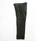 Brooks Brothers コーデュロイパンツ スラックス L グリーン ワイド 2タック プリーツ ダブルカフス THOMPSON FABRIC WOVEN IN FRANCE