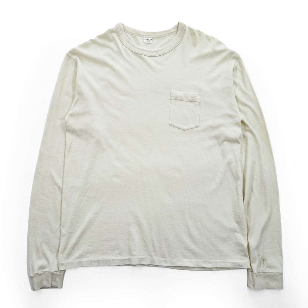 ENTRY SG 日本製 コットン 胸ポケット 長袖Tシャツ ロンT XL 40-42 アイボリー BEAMS取扱い