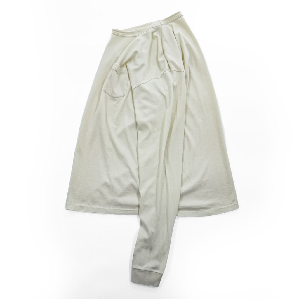 ENTRY SG 日本製 コットン 胸ポケット 長袖Tシャツ ロンT XL 40-42 アイボリー BEAMS取扱い