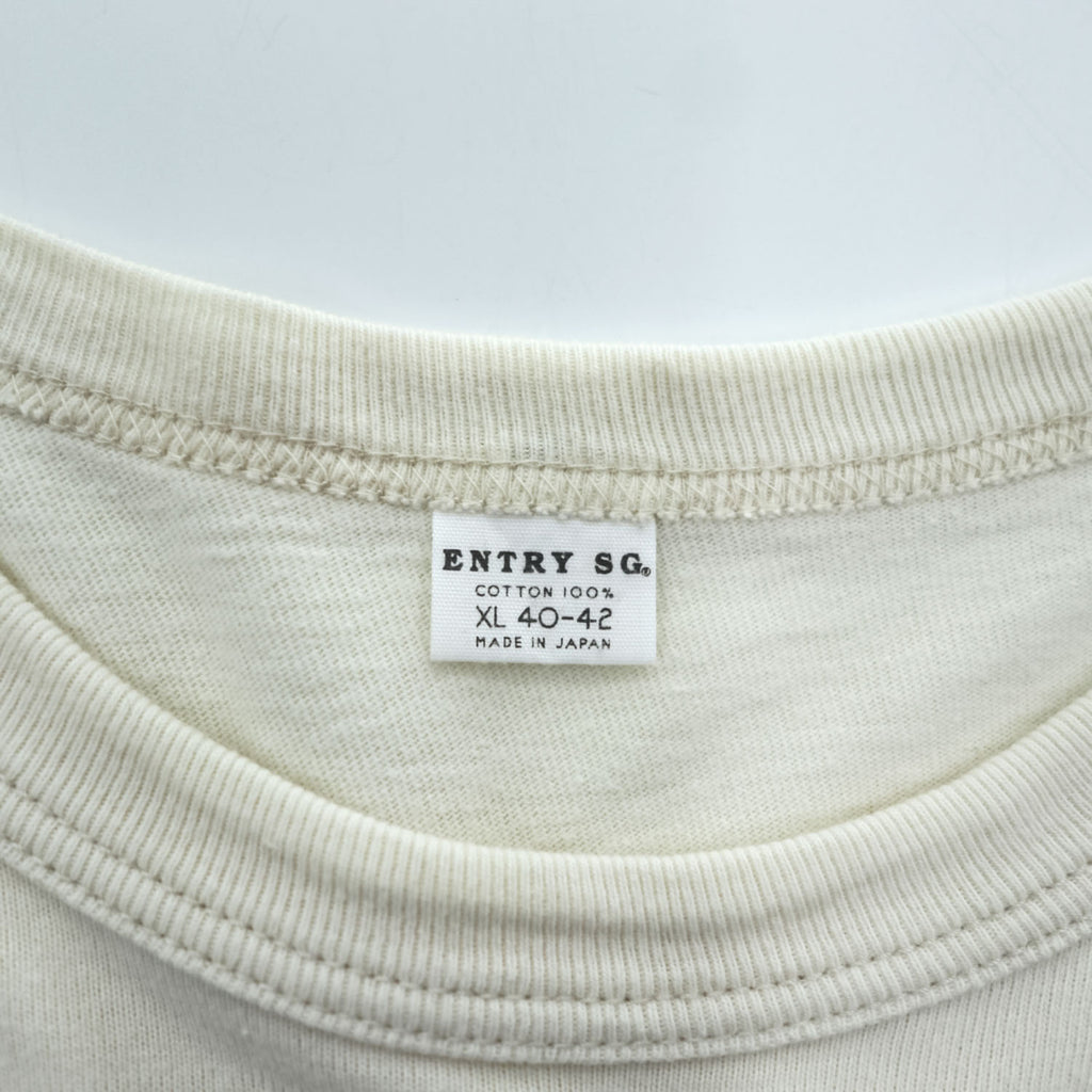 ENTRY SG 日本製 コットン 胸ポケット 長袖Tシャツ ロンT XL 40-42 アイボリー BEAMS取扱い