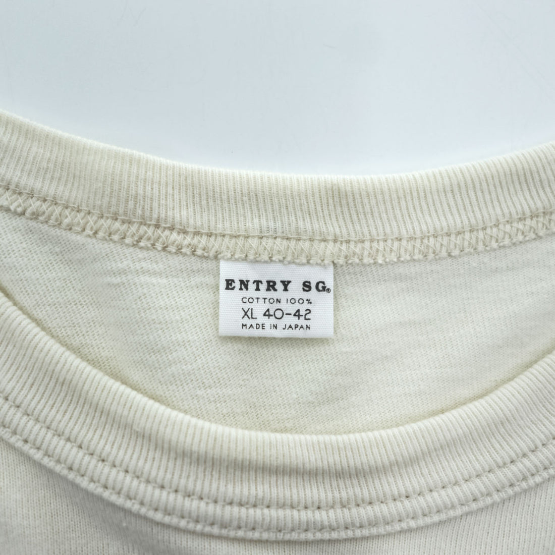 ENTRY SG 日本製 コットン 胸ポケット 長袖Tシャツ ロンT XL 40-42 アイボリー BEAMS取扱い