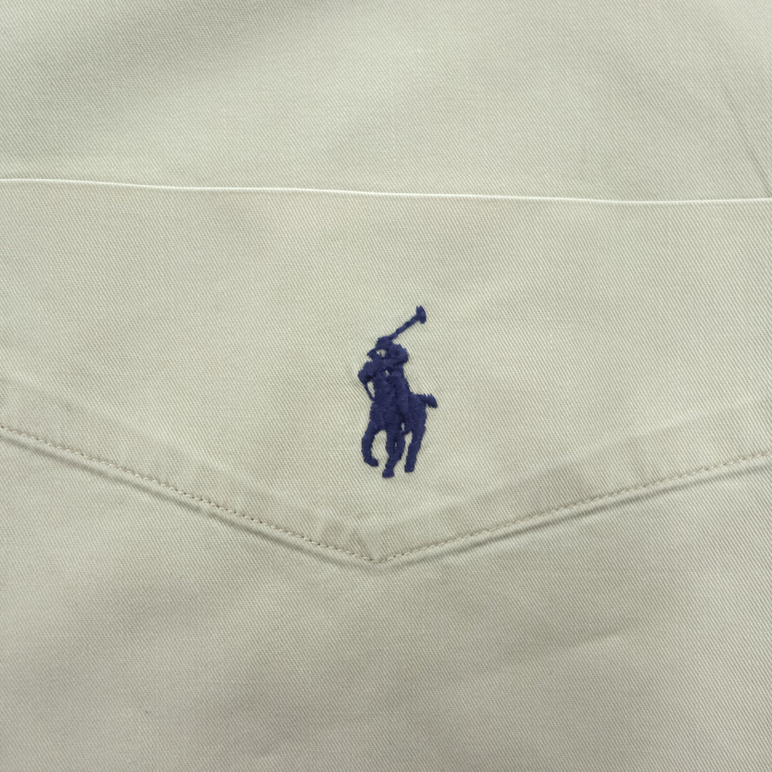 Ralph Lauren 90年代 BLAKE 長袖 ボタンダウンシャツ XL ベージュ 胸ポケット スモールポニー ロゴ 刺繍