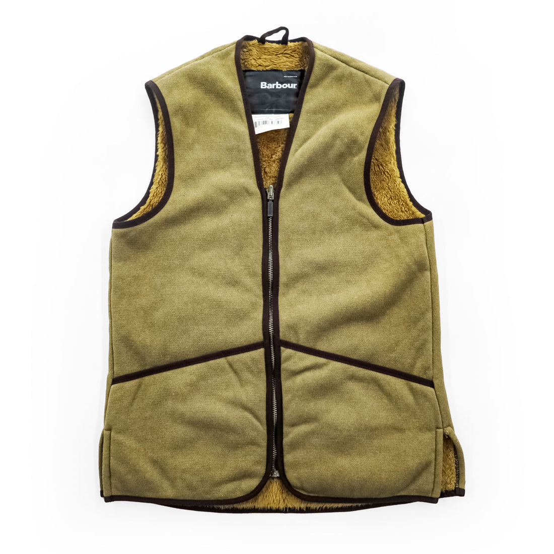 Barbour パイル ボア リバーシブル ライナーベスト S ブラウン WARM PILE LINING A306