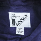 GOOUCH 90年代 ヴィンテージ 長袖 リネンシャツ L ネイビー 胸ポケット 麻