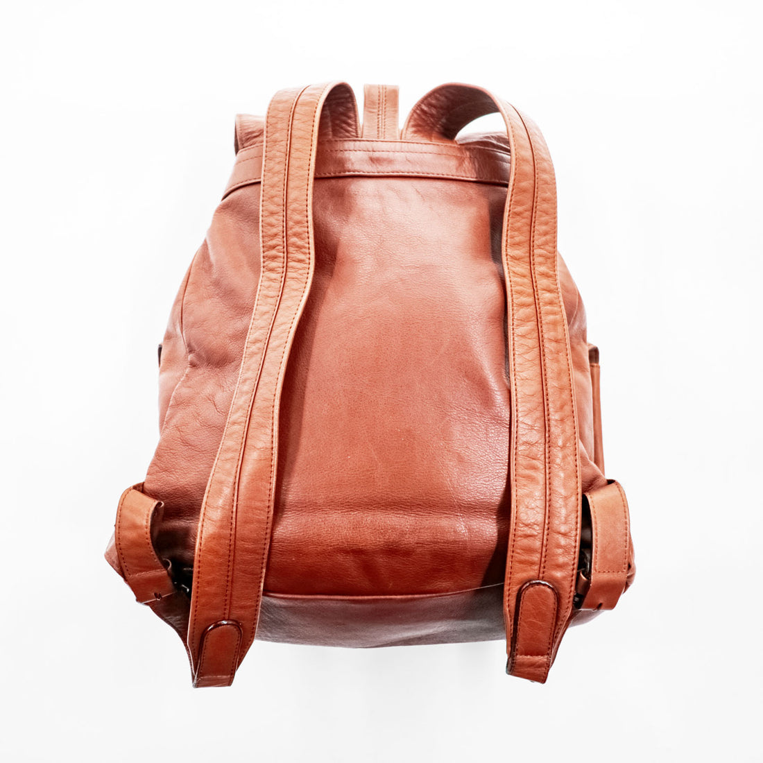 PORTER CORTINA Leather Backpack Brown Double Pocket Rucksack Made in Japan