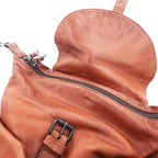 PORTER CORTINA Leather Backpack Brown Double Pocket Rucksack Made in Japan
