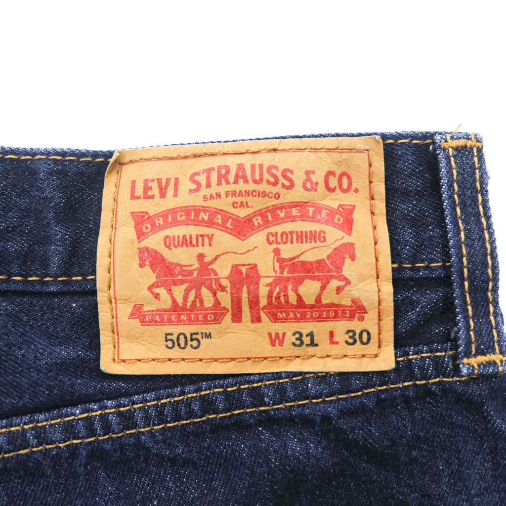 Levi's 505 ストレート デニムパンツ ジーンズ M インディゴ ブルー リジッド 濃紺 005050216