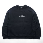 A.P.C. RUE MADAME PARIS Logo Print Sweatshirt Black M Made in Japan Petite Rue Madame