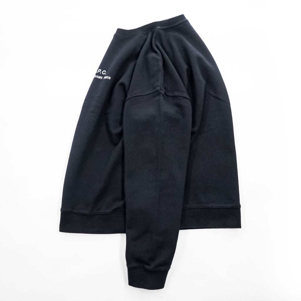 A.P.C. RUE MADAME PARIS Logo Print Sweatshirt Black M Made in Japan Petite Rue Madame