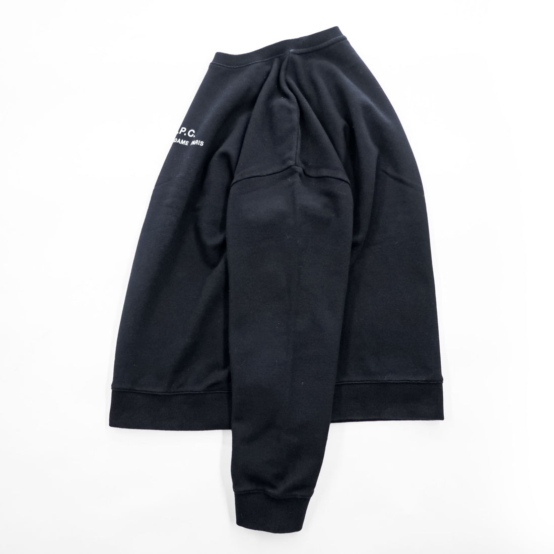 A.P.C. RUE MADAME PARIS Logo Print Sweatshirt Black M Made in Japan Petite Rue Madame