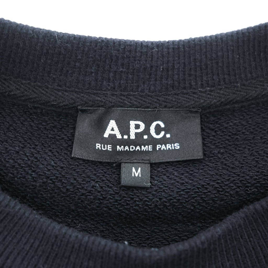 A.P.C. RUE MADAME PARIS Logo Print Sweatshirt Black M Made in Japan Petite Rue Madame