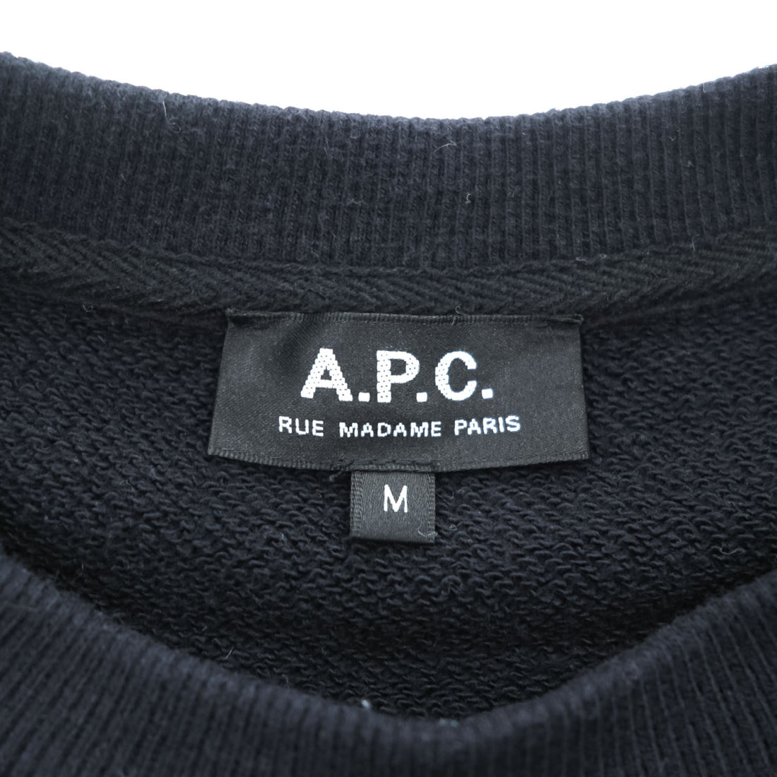 A.P.C. RUE MADAME PARIS Logo Print Sweatshirt Black M Made in Japan Petite Rue Madame