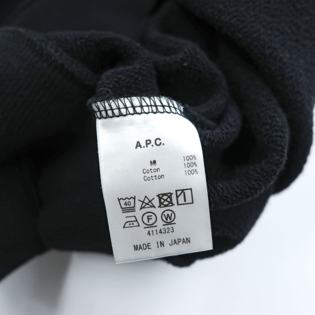 A.P.C. RUE MADAME PARIS Logo Print Sweatshirt Black M Made in Japan Petite Rue Madame