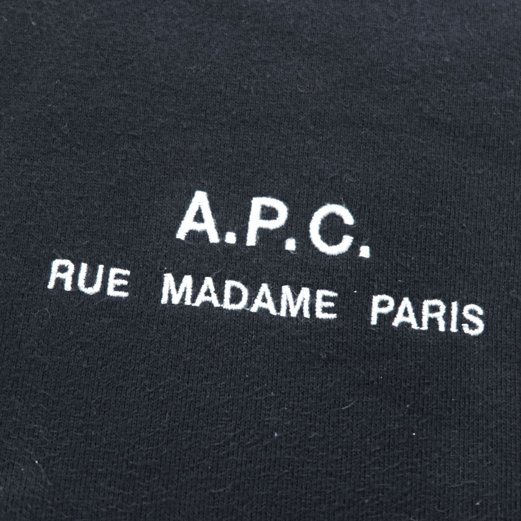 A.P.C. RUE MADAME PARIS Logo Print Sweatshirt Black M Made in Japan Petite Rue Madame