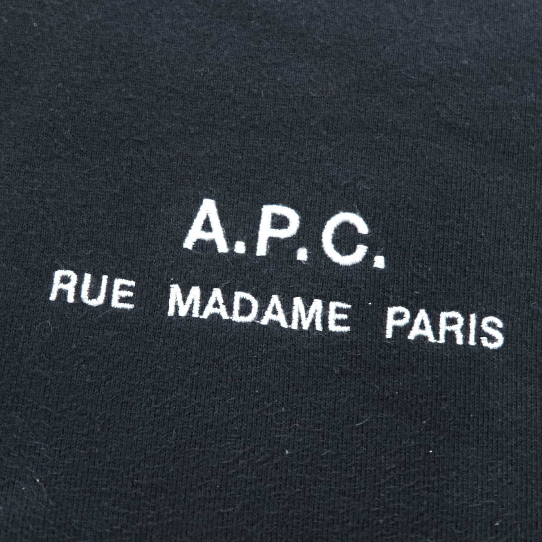 A.P.C. RUE MADAME PARIS Logo Print Sweatshirt Black M Made in Japan Petite Rue Madame