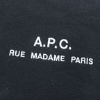 A.P.C. RUE MADAME PARIS Logo Print Sweatshirt Black M Made in Japan Petite Rue Madame
