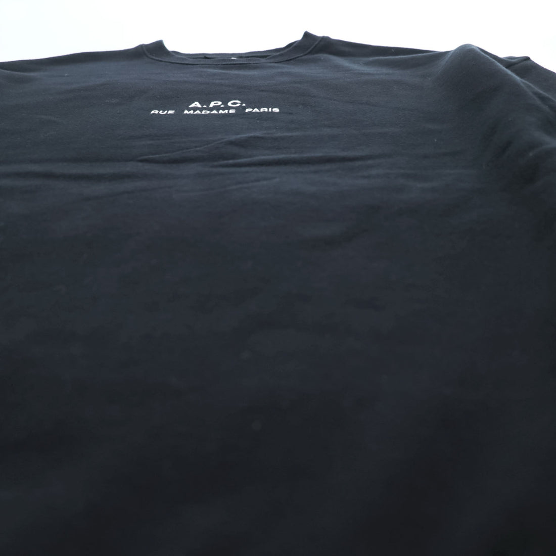 A.P.C. RUE MADAME PARIS Logo Print Sweatshirt Black M Made in Japan Petite Rue Madame
