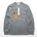 SUGAR CANE 日本製 ヘンリーネック 長袖 ロングスリーブ Tシャツ ロンT XL グレー 胸ポケット ラウンドカット SC66825 未使用品