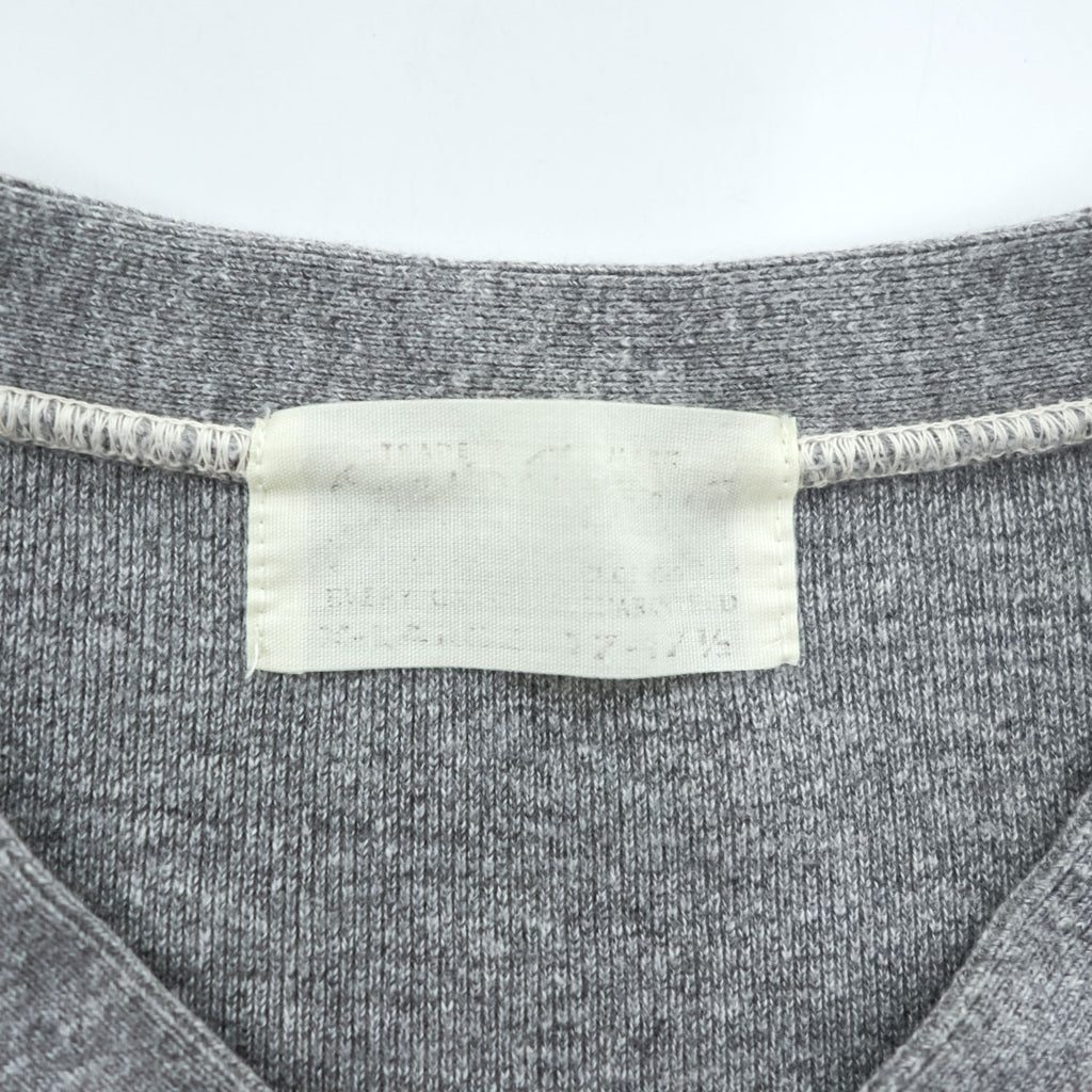 SUGAR CANE 日本製 ヘンリーネック 長袖 ロングスリーブ Tシャツ ロンT XL グレー 胸ポケット ラウンドカット SC66825 未使用品