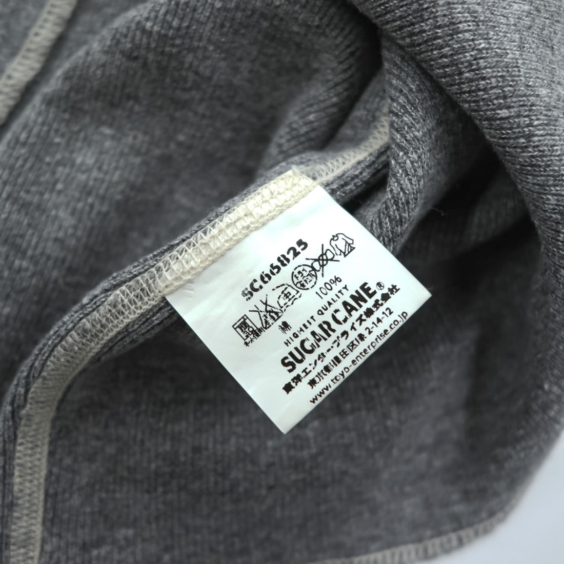 SUGAR CANE 日本製 ヘンリーネック 長袖 ロングスリーブ Tシャツ ロンT XL グレー 胸ポケット ラウンドカット SC66825 未使用品