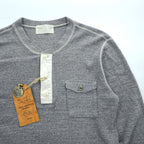 SUGAR CANE 日本製 ヘンリーネック 長袖 ロングスリーブ Tシャツ ロンT XL グレー 胸ポケット ラウンドカット SC66825 未使用品