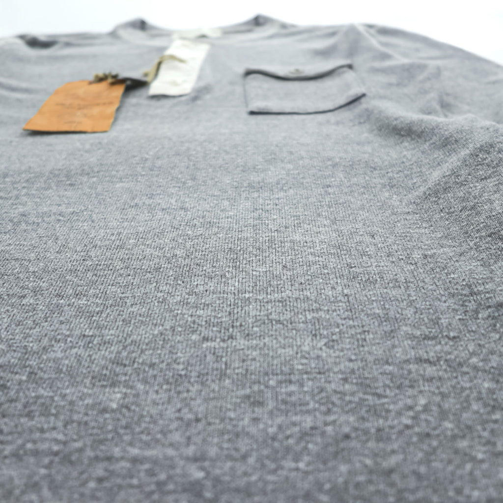 SUGAR CANE 日本製 ヘンリーネック 長袖 ロングスリーブ Tシャツ ロンT XL グレー 胸ポケット ラウンドカット SC66825 未使用品