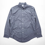 Brooks Brothers ヘリンボーン 長袖ボタンダウンシャツ M グレー REGENT 胸ポケット