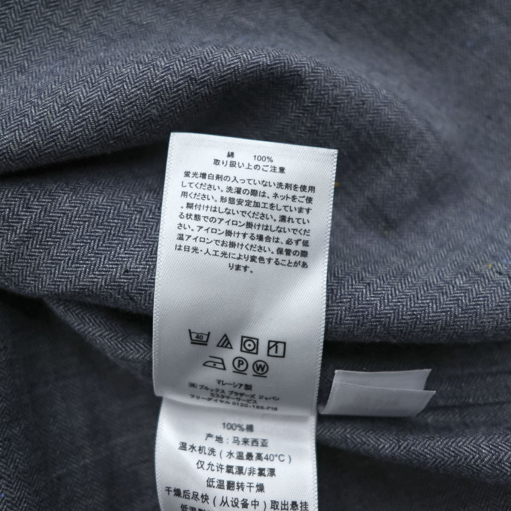 Brooks Brothers ヘリンボーン 長袖ボタンダウンシャツ M グレー REGENT 胸ポケット