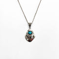 Pearlene Spencer ナバホ族 インディアンジュエリー シルバー ネックレス STERLING ベアパウ ターコイズ