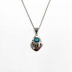 Pearlene Spencer ナバホ族 インディアンジュエリー シルバー ネックレス STERLING ベアパウ ターコイズ