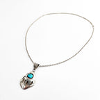 Pearlene Spencer ナバホ族 インディアンジュエリー シルバー ネックレス STERLING ベアパウ ターコイズ