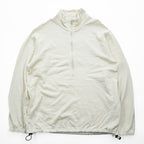 Phatee 日本製 ハーフジップ スウェット トレーナー L ホワイト 裏起毛 ドローコード ZIP HENLEY ORGANIC COTTON
