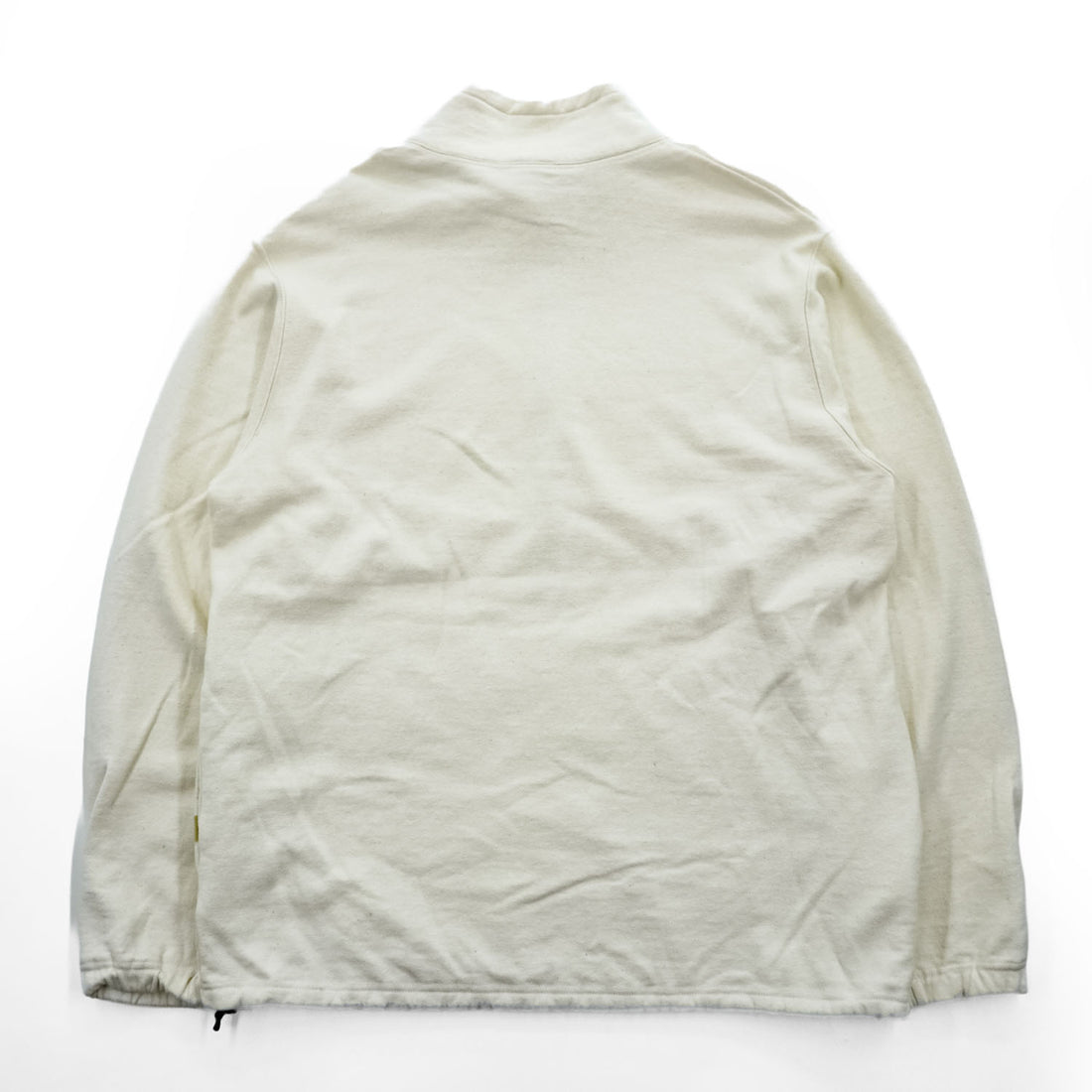 Phatee 日本製 ハーフジップ スウェット トレーナー L ホワイト 裏起毛 ドローコード ZIP HENLEY ORGANIC COTTON