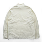 Phatee 日本製 ハーフジップ スウェット トレーナー L ホワイト 裏起毛 ドローコード ZIP HENLEY ORGANIC COTTON