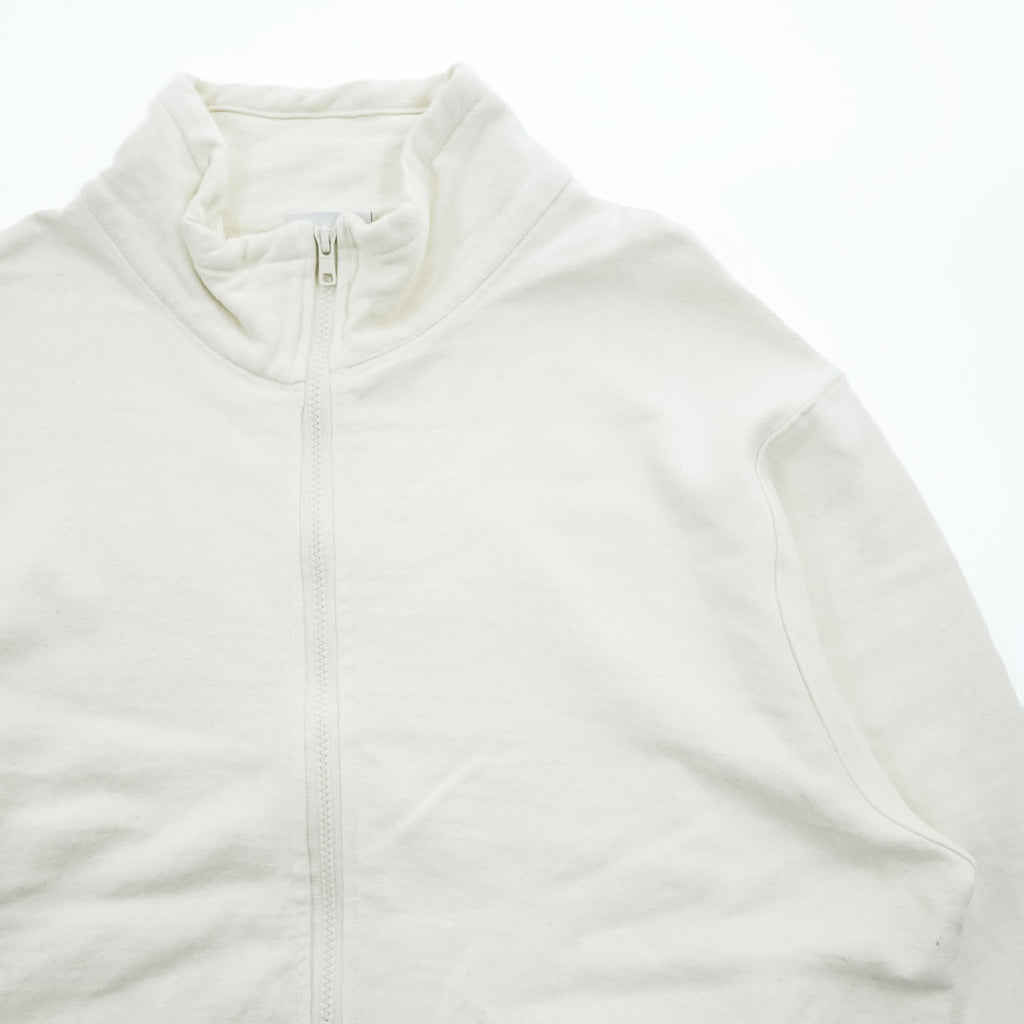 Phatee 日本製 ハーフジップ スウェット トレーナー L ホワイト 裏起毛 ドローコード ZIP HENLEY ORGANIC COTTON
