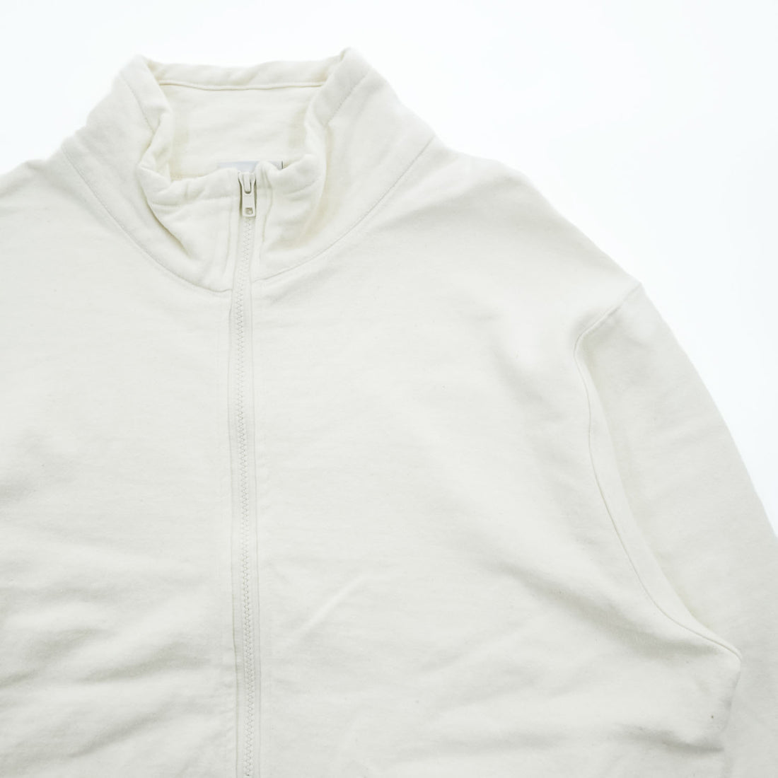 Phatee 日本製 ハーフジップ スウェット トレーナー L ホワイト 裏起毛 ドローコード ZIP HENLEY ORGANIC COTTON