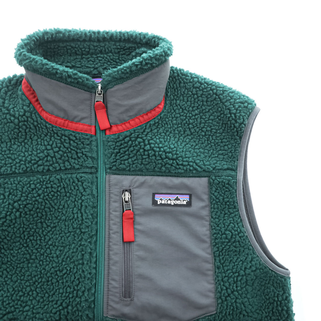 Patagonia クラシック レトロX  Classic Retro-X Vest ボアフリースベスト S グリーン 23048