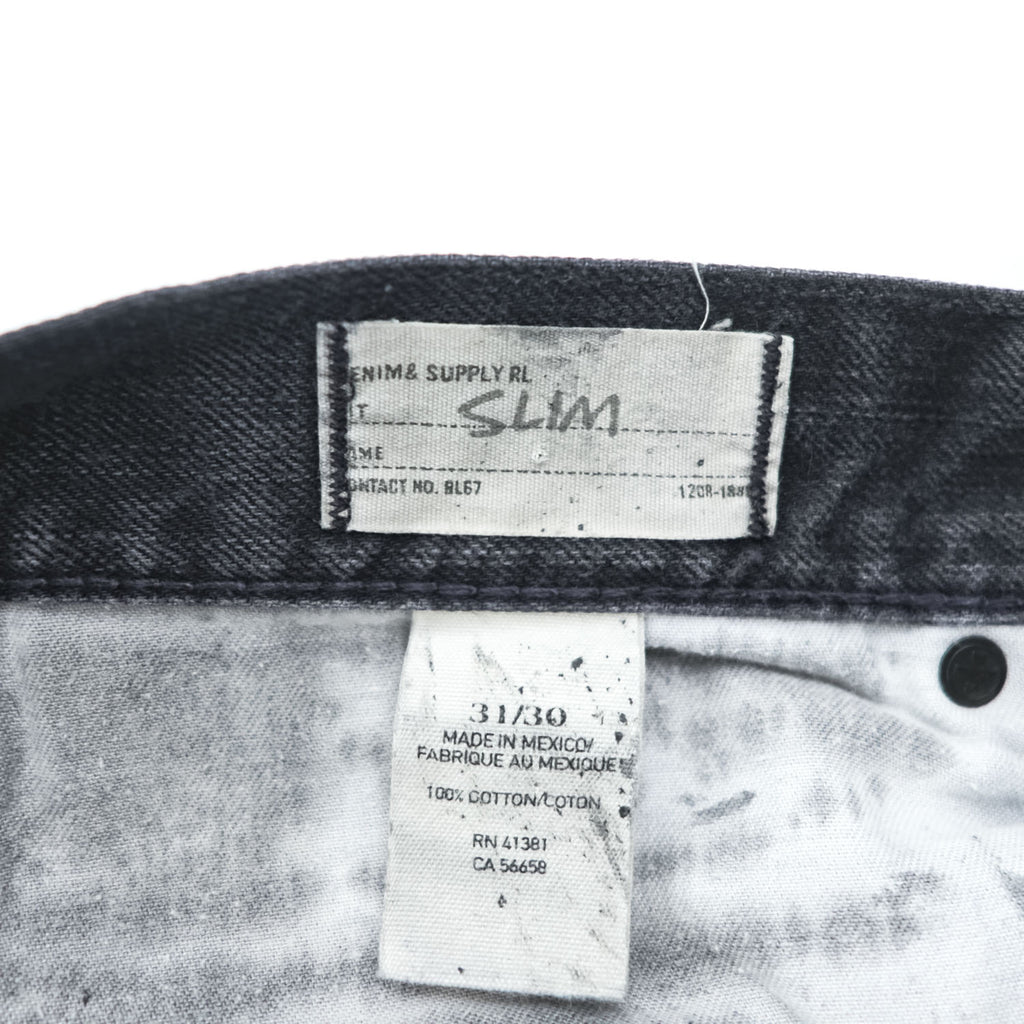 DENIM & SUPPLY RALPH LAUREN ブラック デニムパンツ ジーンズ M 31 x 30 ヴィンテージ加工 SLIM