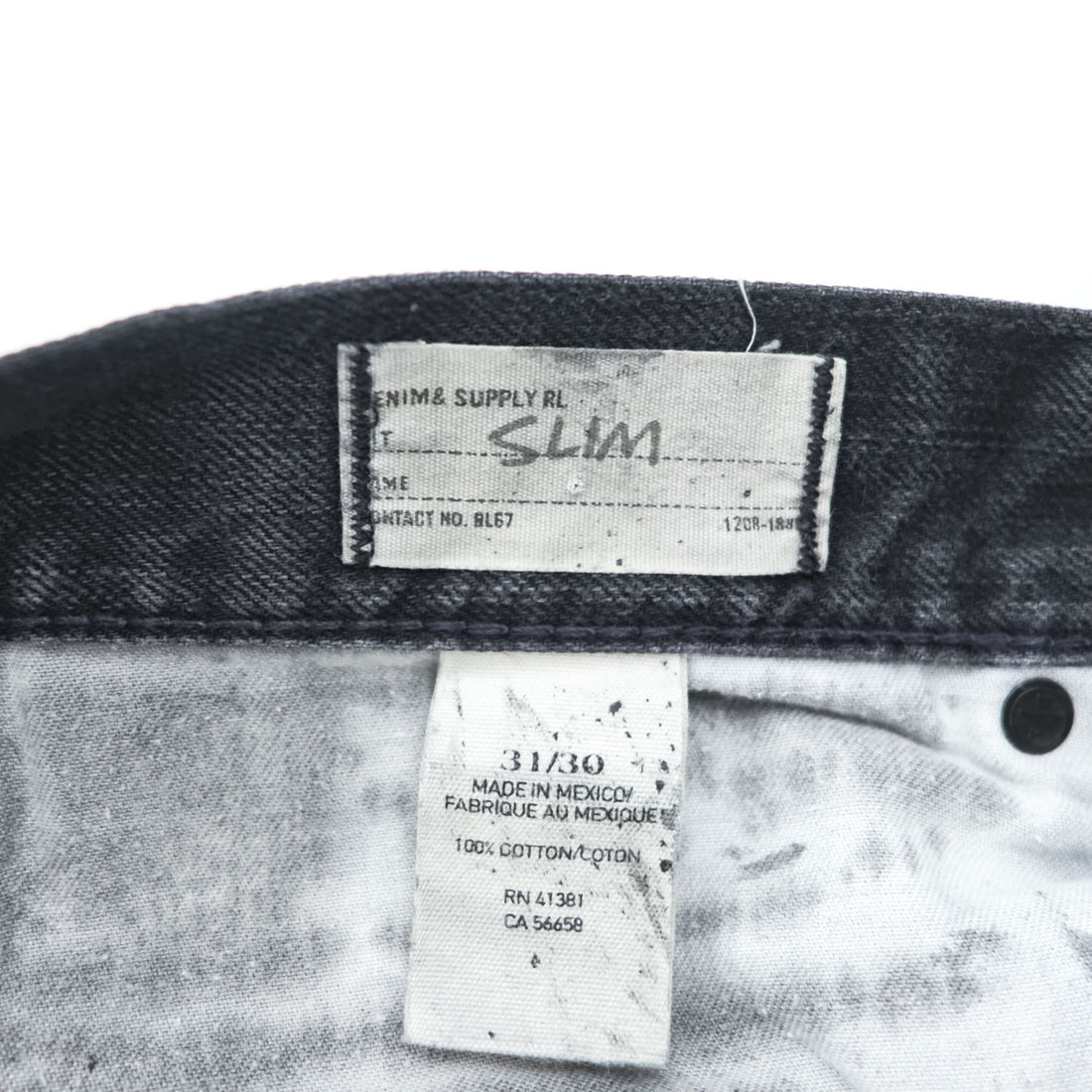 DENIM & SUPPLY RALPH LAUREN ブラック デニムパンツ ジーンズ M 31 x 30 ヴィンテージ加工 SLIM